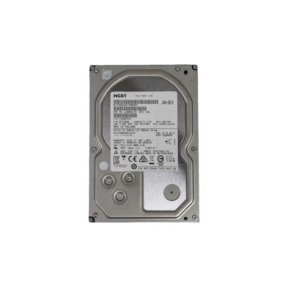 HGST HUS726020ALS210 2TB 3.5" 12Gb/s 512n 7.2K SAS Server Hard Drive