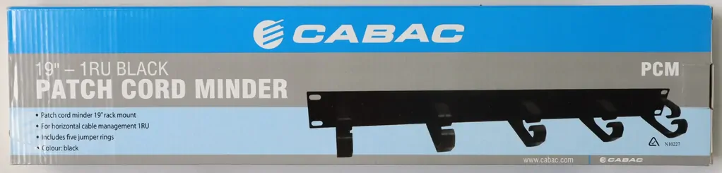 CABAC Patch Cord Minder Panel Cable Management R19 1RU Black