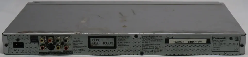Panasonic DVD-S29 DVD Player - No Remote