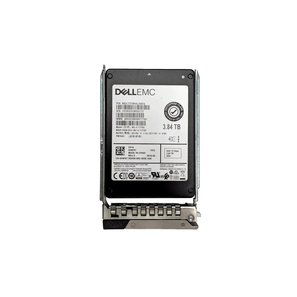 Dell Samsung PM1643 MZ-ILT3T8A 3.84TB 2.5" 12Gb/s SAS Server SSD