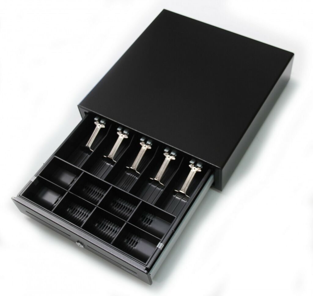 VPOS EC-410 Electronic Cash Drawer 5 Note 8 Coin 24V Black RJ12 - No Key