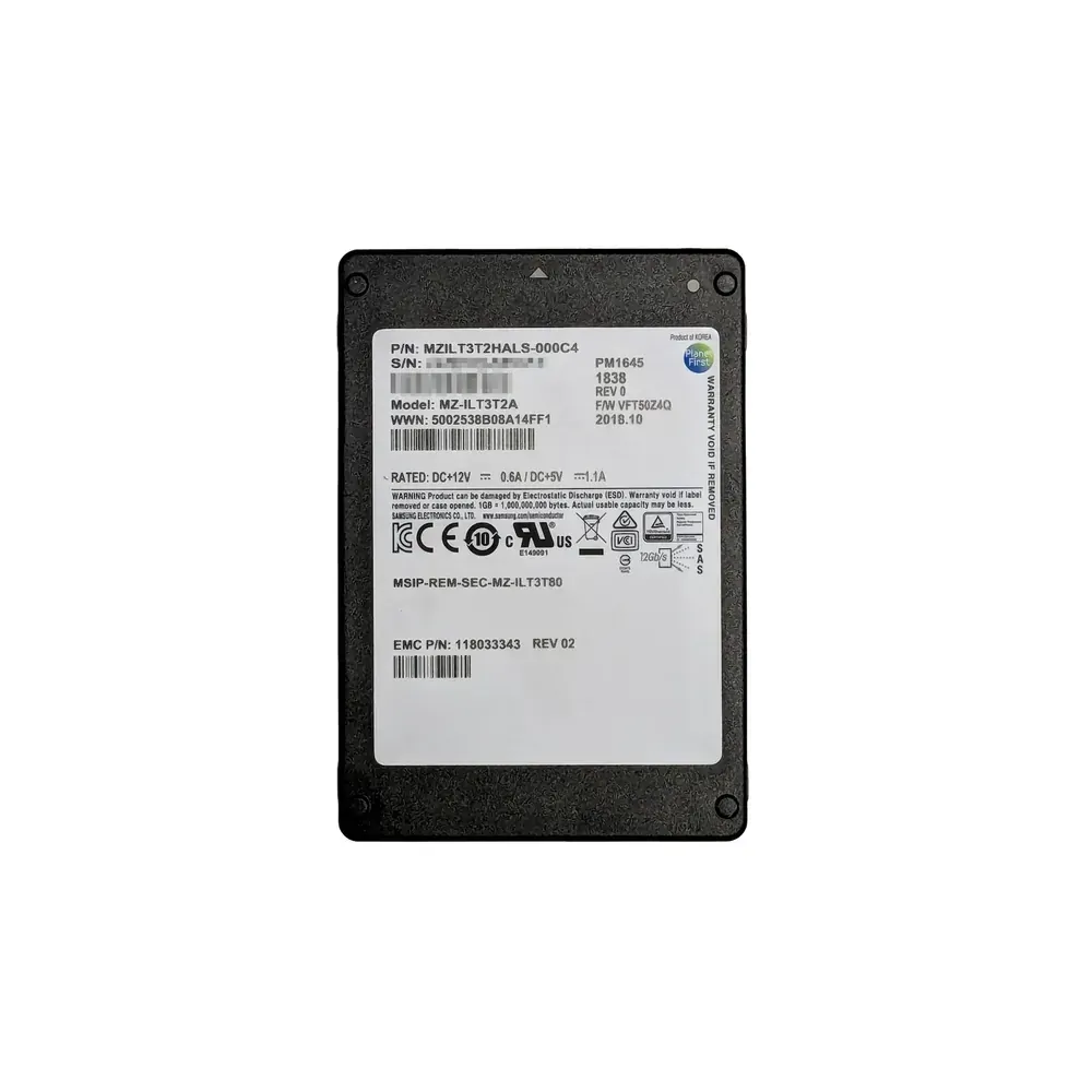 EMC Samsung PM1645 MZ-ILT3T2A 3.2TB 2.5" 12Gb/s SAS Server SSD