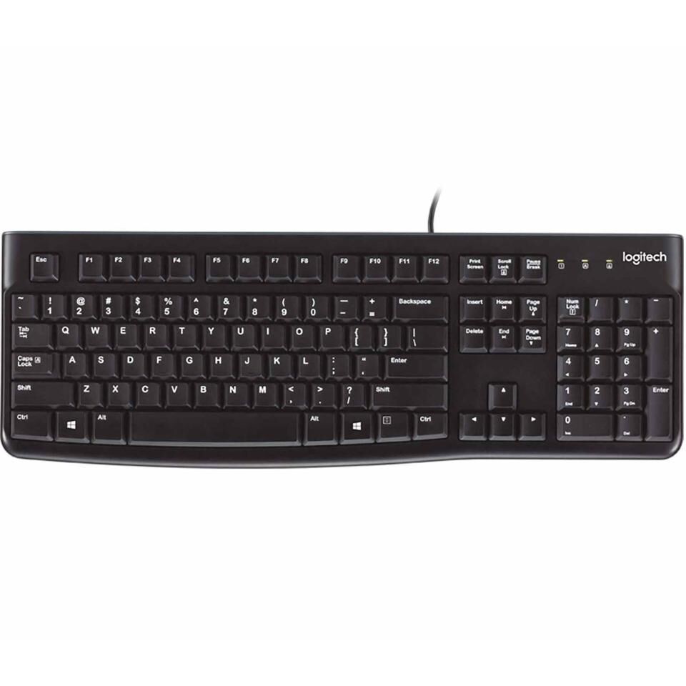 Logitech K120 Plug and Play USB Wired Keyboard (Black) P/N 920-002582
