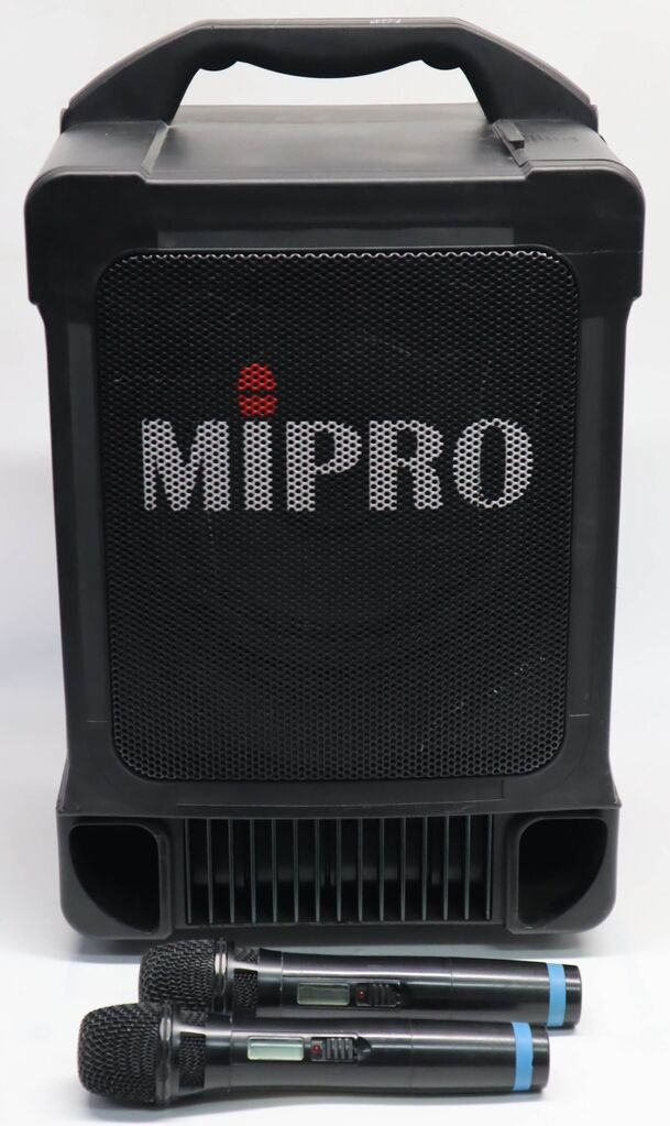 MIPRO MA-707 Portable Wireless PA System 6B 644-668MHz 2 Mics No Battery