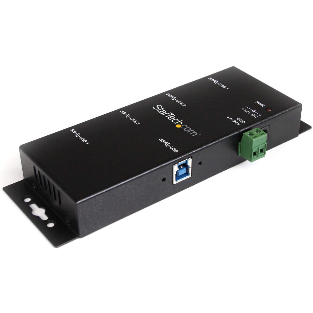 StarTech 4 Port USB 3.0 Hub - Metal Industrial - Mountable ST4300USBM