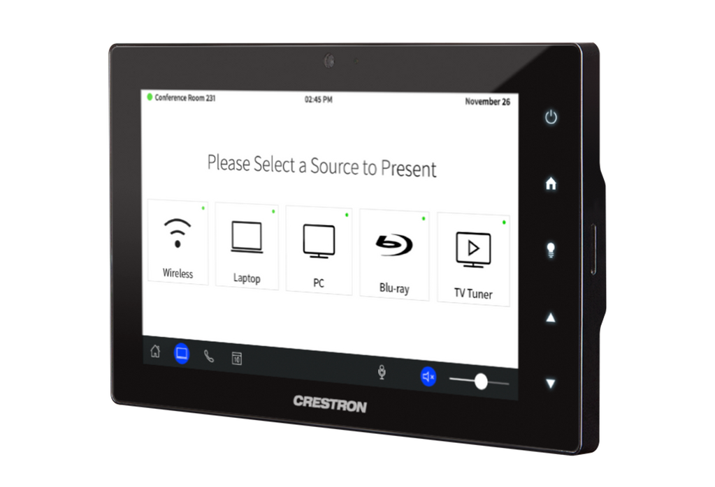 Crestron TSW-760-B-S 7" Wall Mount Touch Screen with Cam Black Smooth