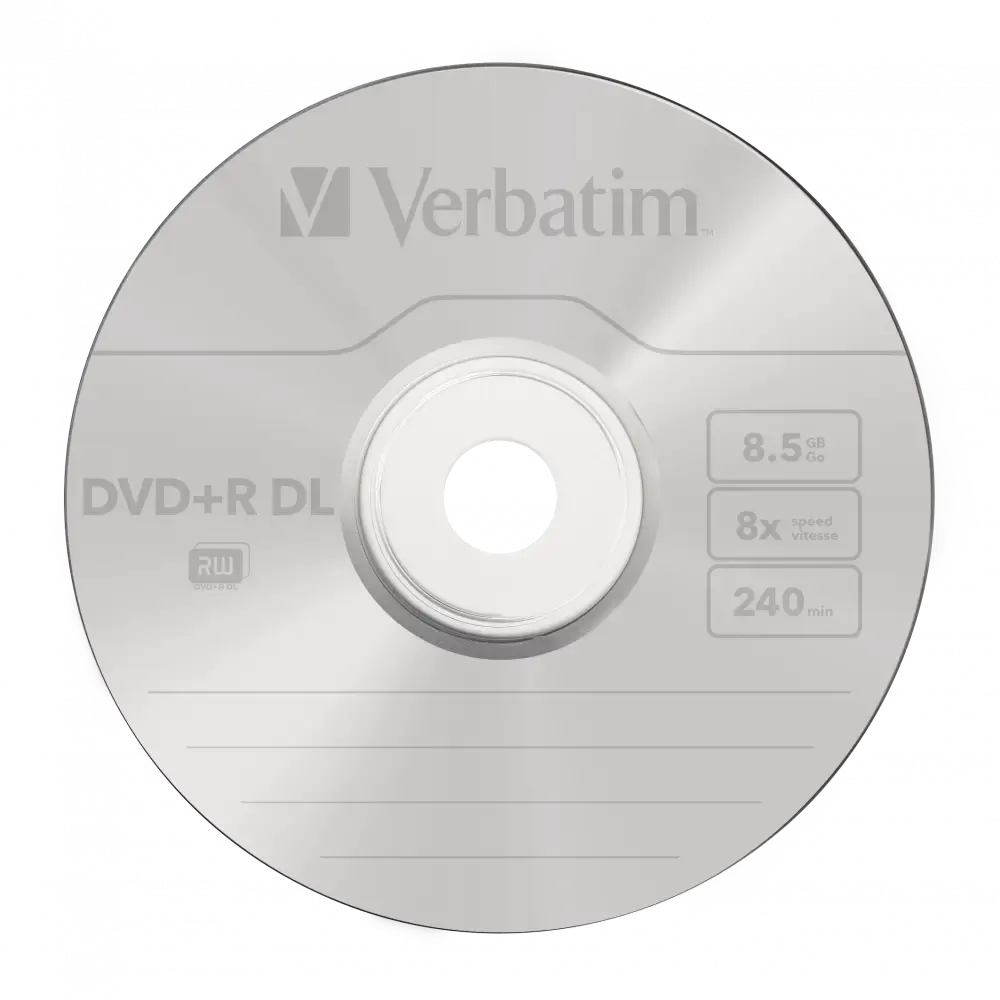 Verbatim DVD+R DL 8.5GB 8X Double Layer - 5 Pack Branded Jewel Case (43541)