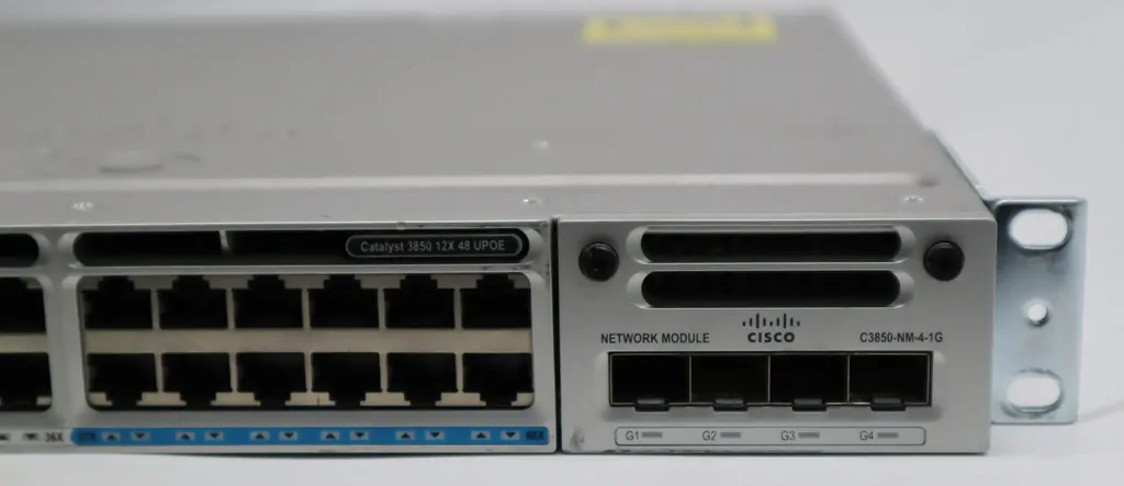 Cisco WS-C3850-12X48U-E 48-Port UPoE 12x MultiGig Switch w/C3850-NM-4-1G Network Module