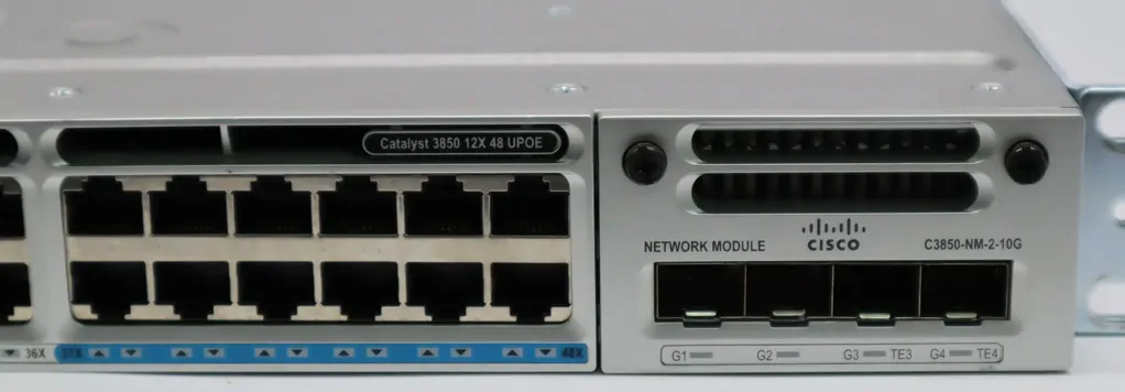 Cisco WS-C3850-12X48U-E 48-Port UPoE 12x MultiGig Switch w/C3850-NM-2-10G Network Module