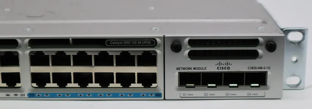 Cisco WS-C3850-12X48UW-S 48-Port UPoE 12x MultiGig Switch w/C3850-NM-4-1G Network Module