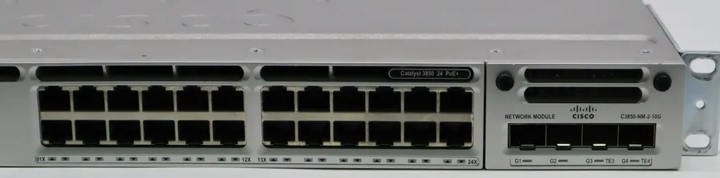 Cisco WS-C3850-24P-E 24-Port PoE+ Gigabit Managed Switch w/C3850-NM-2-10G Network Module