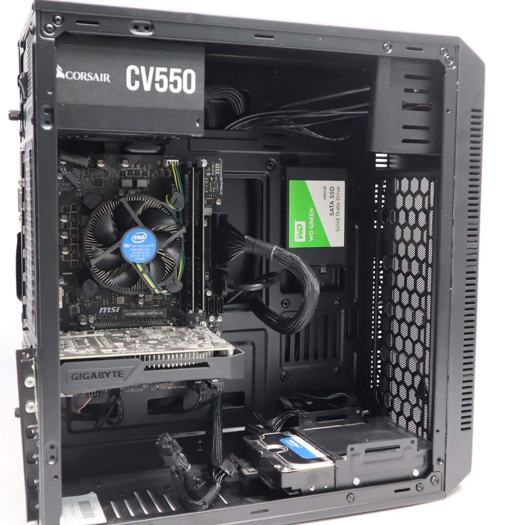 Custom Gaming PC i7-8700 RX 550 2GB 16GB RAM 480GB SSD + 1TB HDD Win 11