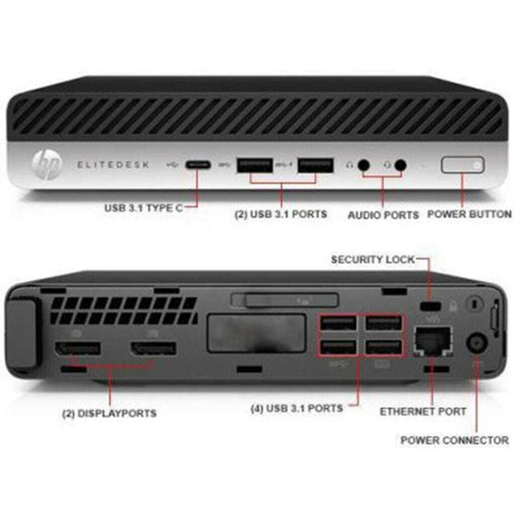 HP EliteDesk 800 G4 DM 65W Mini PC i5-8500 Hexa Core 3.00GHz 8GB