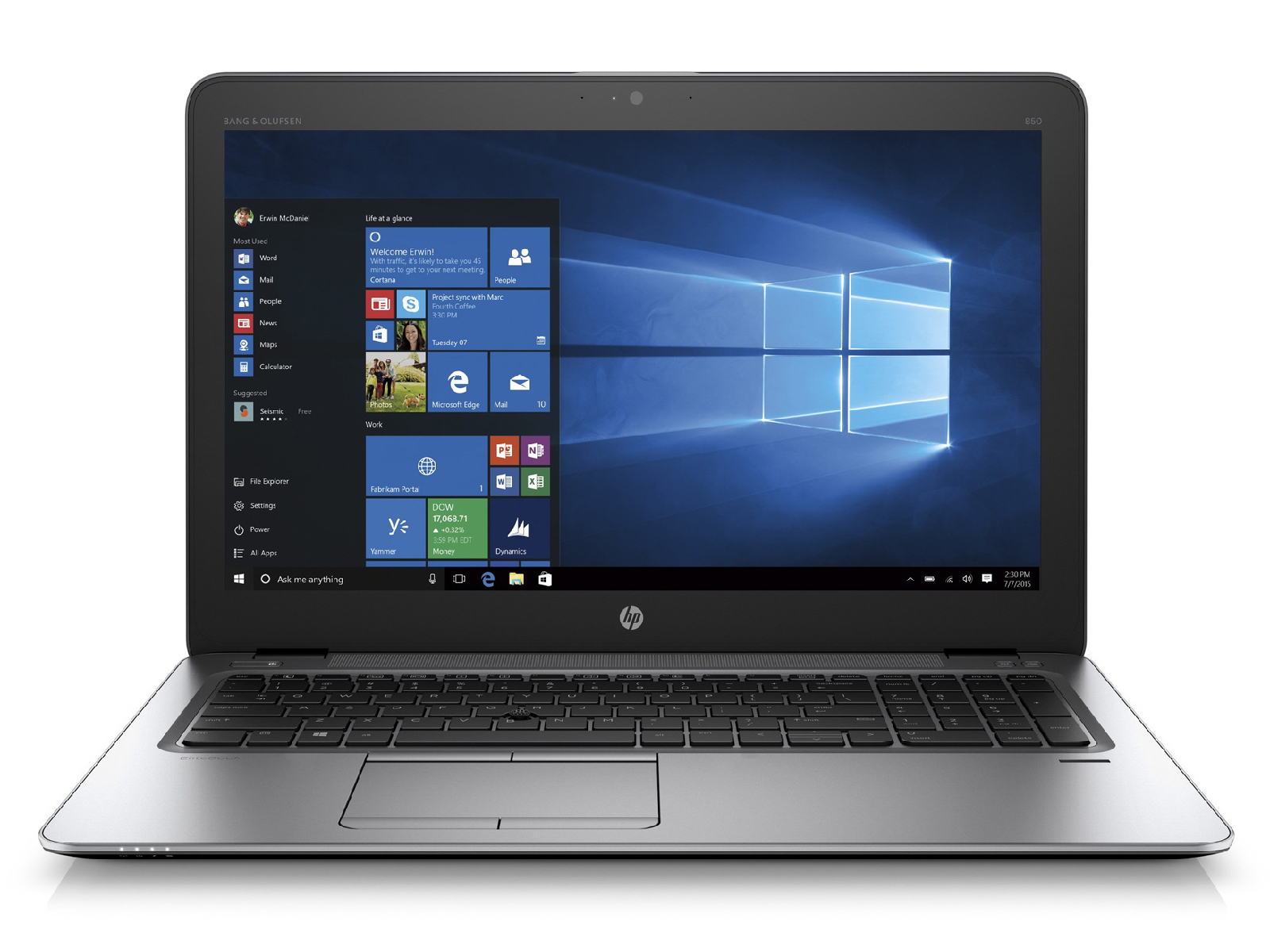 HP EliteBook 850 G3 Intel i5 6300U 2.40GHz 4GB RAM 240GB SSD 15.6" Win 10 Image 2