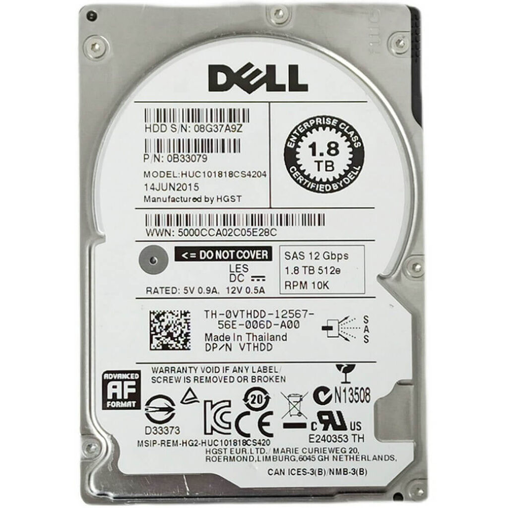 Rwd R620 Full Buy Dell VTHDD 1.8TB 10K SAS 12G 2.5