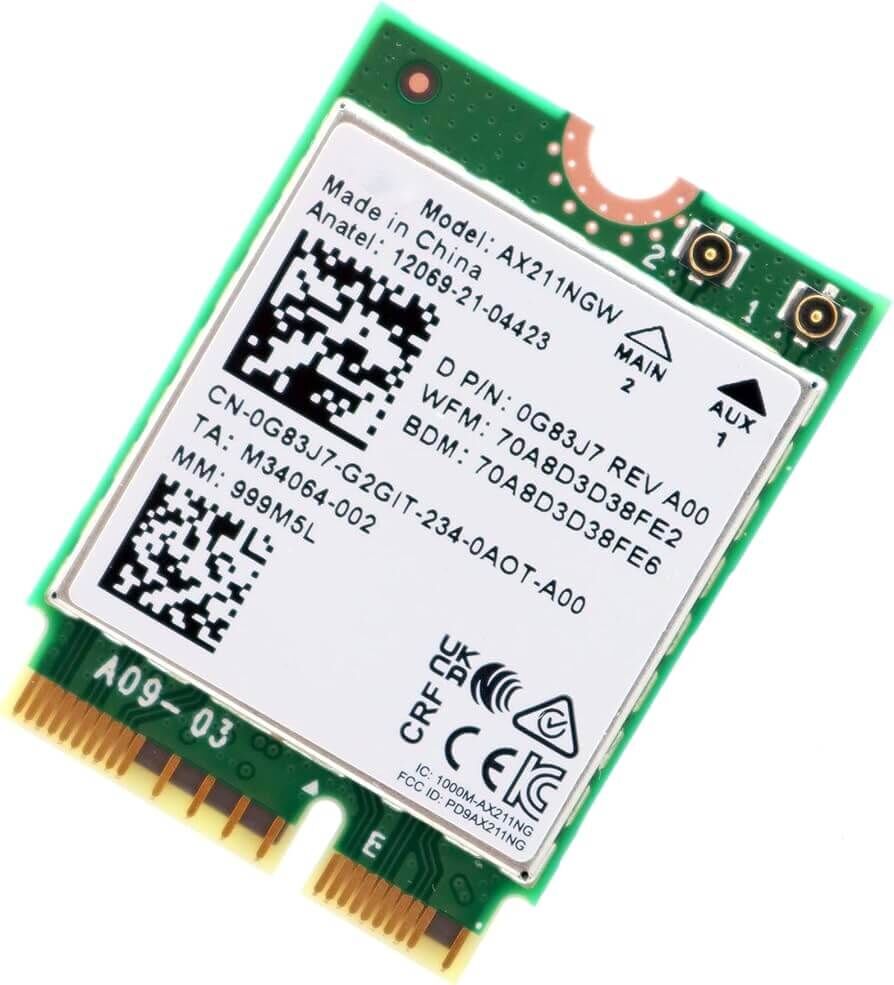 Intel AX211NGW Dual Band Laptop WiFi 6E Bluetooth 5.3 M.2 Network Card