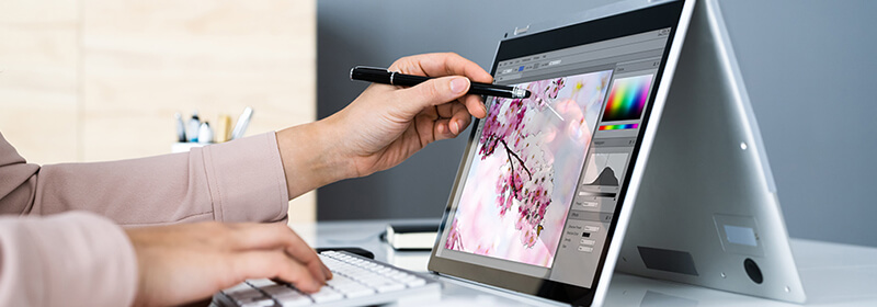 Person using a tablet