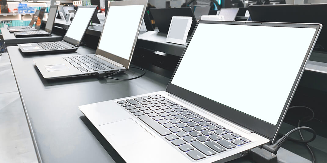 Laptops on Bench