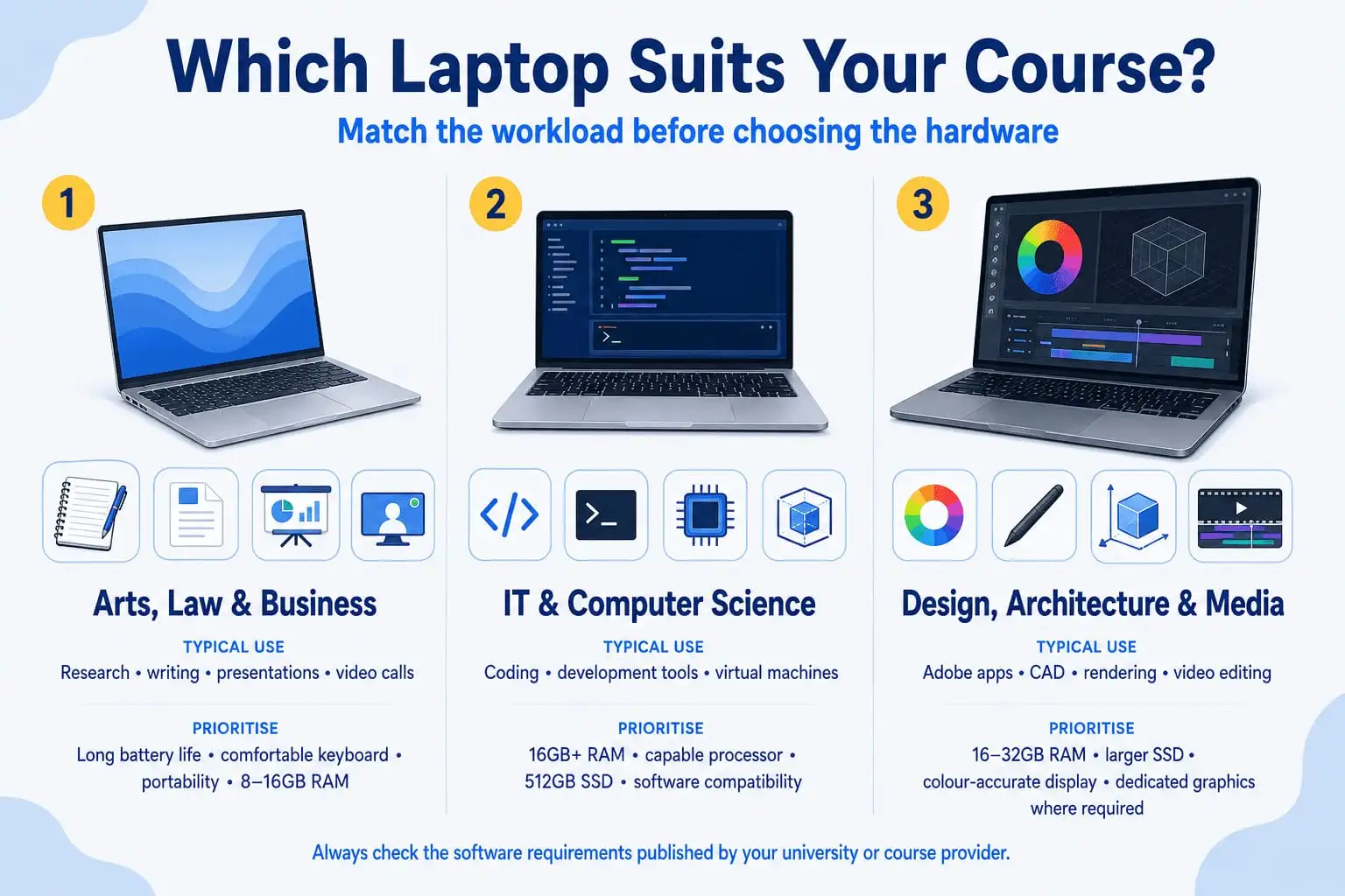 Which laptop suits your course?