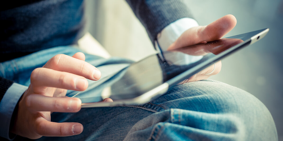 Person using a tablet