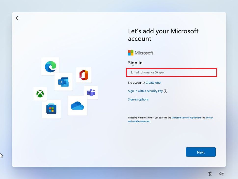 Windows 11 - Microsoft Account Sign In