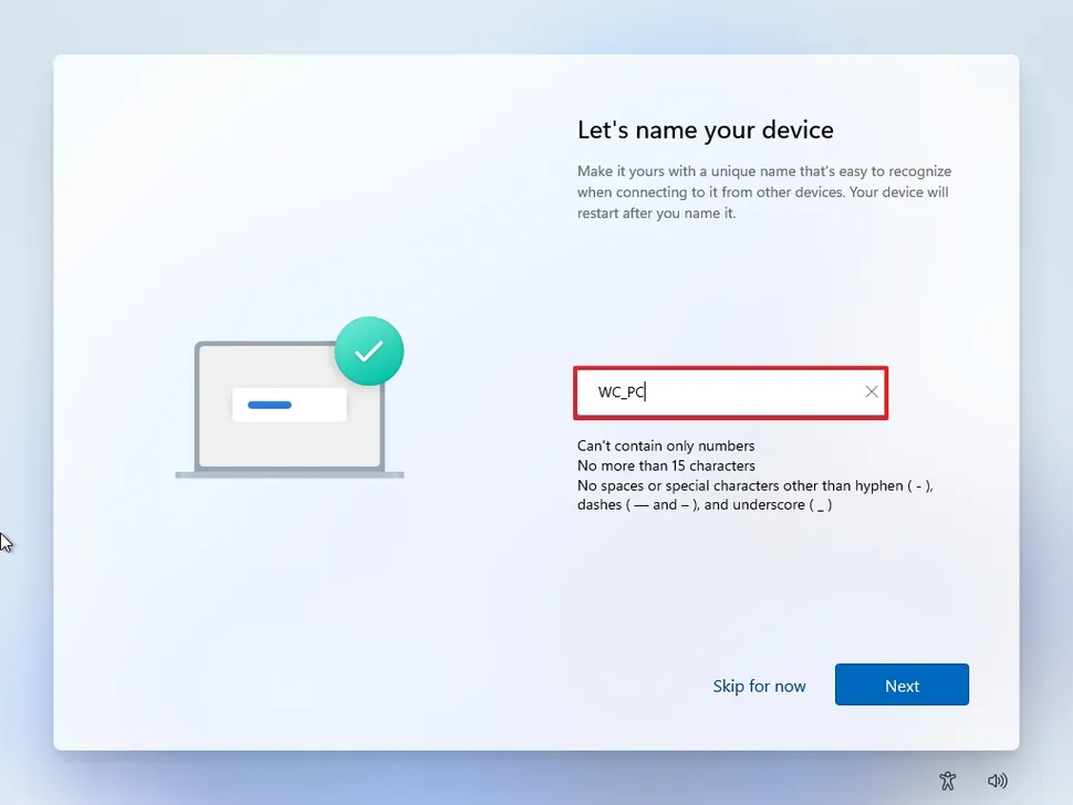 Windows 11 - Name Your Device
