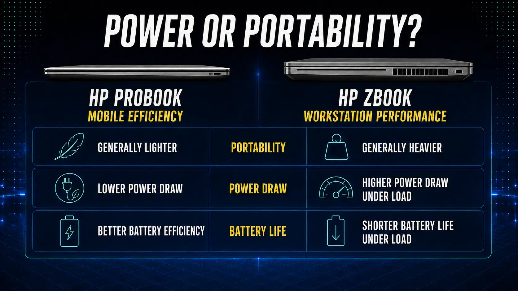 Power, portability and battery trade-offs