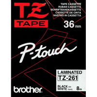 Brother TZ-261 PTouch Tape 36mm - Black on White
