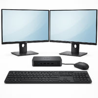Universal Dell WD19 Docking Station Bundle with Dual 24" Monitors + Wireless Keyboard & Mouse