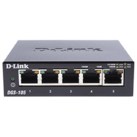 D-Link DGS-105 5-Port Gigabit Desktop Ethernet Switch (Metal Housing)