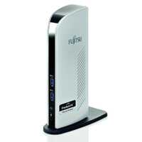 Fujitsu USB 3.0 Port Replicator 2x USB DisplayPort DVI Ethernet Dock PR08 + PSU