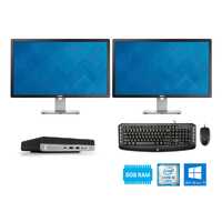 HP EliteDesk 800 G3 Micro i5 Dual Monitor Package