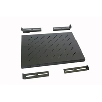 1RU Black Adjustable Shelf | 600mm | for 650 to 800mm Cabinets