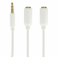 Concord WA7504 Slim 3.5mm Stereo Plug to 2 x 3.5mm Stereo Socket