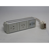 dpg-formfittings Freedom On-Desk Power Module - 2 AU Sockets 2 2A USB Power