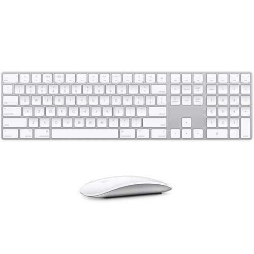 Apple Magic Keyboard w/Numeric Keypad (A1843) Silver + Apple Magic Mouse 2 (A1657) Silver