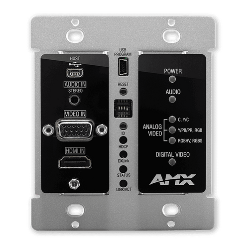 AMX DXLink Multi-format Decor-style Wallplate Transmitter DX-TX-DWP-BL - New, Open Box