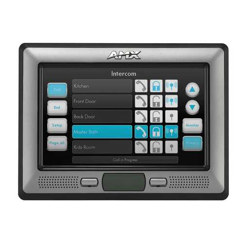AMX 7” Modero Wall Mount Touch Panel with Intercom NXD-700i w/PoE Adapter