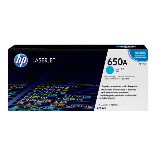 Genuine HP 650A Cyan Toner Cartridge CE271A LaserJet Enterprise CP5525