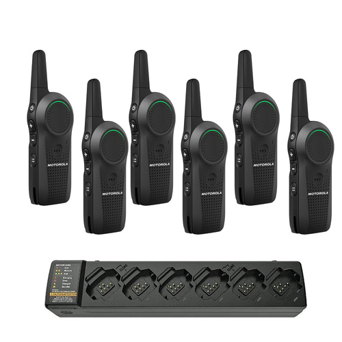 Motorola DLR110 Curve 900 MHz/WiFi Digital Radio 6-Pack with Charger