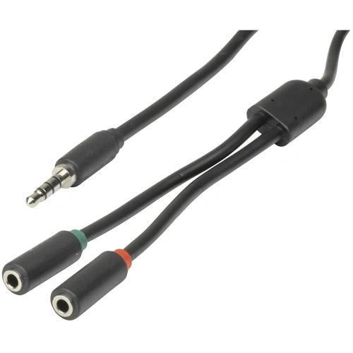 Digitech 4 Pole Plug to 2 x 3.5mm 250mm Socket Cable