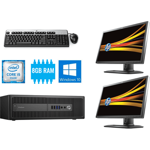 HP EliteDesk 800 G2 i5 Dual Monitor Package