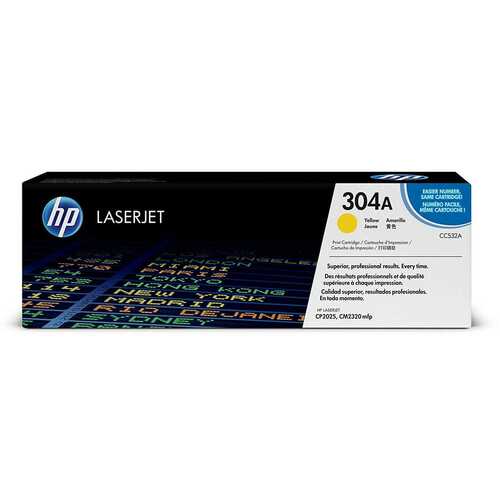 Genuine HP 304A Yellow Toner Cartridge CC532A LaserJet CP2025/Cm2320mfp