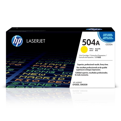 Genuine HP 504A Yellow Toner Cartridge CE252A LaserJet CP3525, CM3530