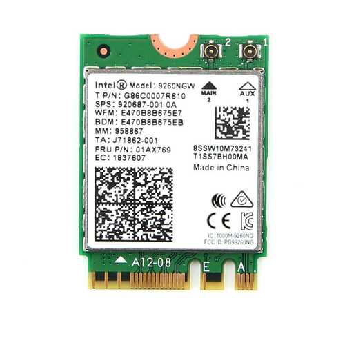 Intel 9260NGW Dual Band Laptop WiFi 5 Bluetooth 5.1 Network Card