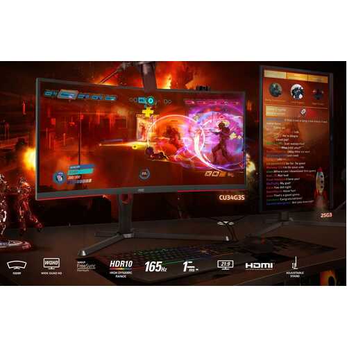 AOC CU34G3S 34" WQHD Ultrawide 165Hz Gaming Monitor