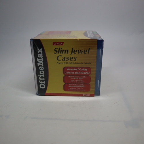 OfficeMax OM96037 25 Pack Slim Jewel CD Cases