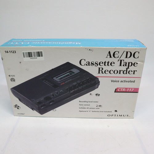 Optimus CTR-117 Voice Activated Cassette Tape Recorder