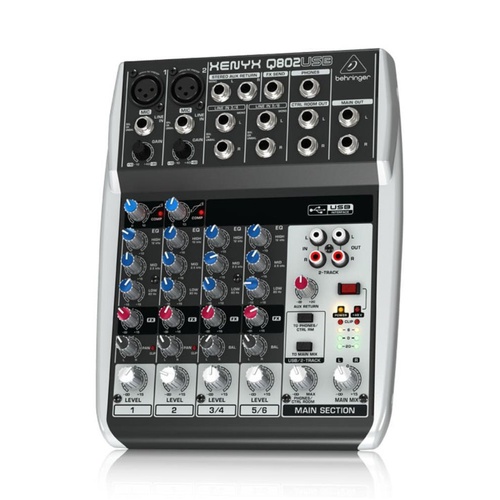 Behringer XENYX Q802USB 8-Input 2-Bus Mixer USB/Audio Interface
