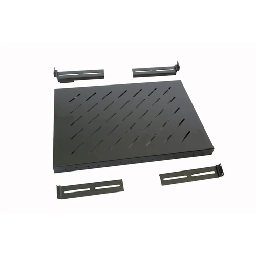 1RU Black Adjustable Shelf | 600mm | for 650 to 800mm Cabinets